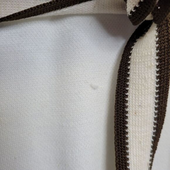 VINTAGE 60s cream sleeveless knit‎ shift dress with tie belt M - Picture 5 of 14